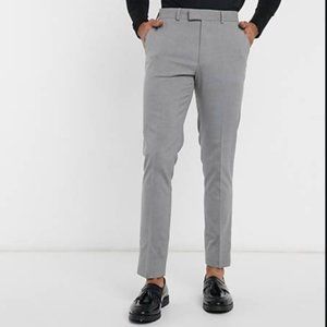 ASOS Skinny Fit Gray Dress Pants 33 x 34 Stretch